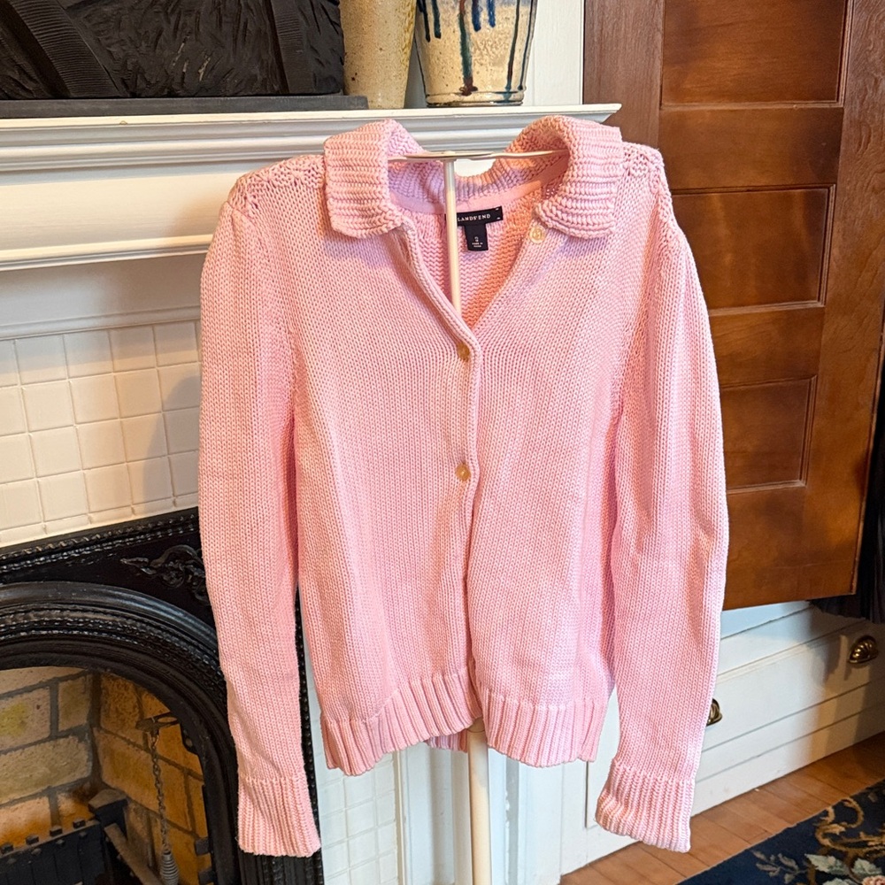 Lands' End Pink Women's Cardigan Sweater